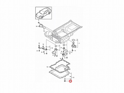 ドレンボルト（エンジンオイルパン） Porsche(ポルシェ) [90021902031]