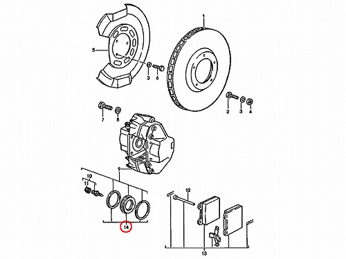 ブレーキキャリパー リペア シールキット フロント Porsche(ポルシェ) [91135194600]