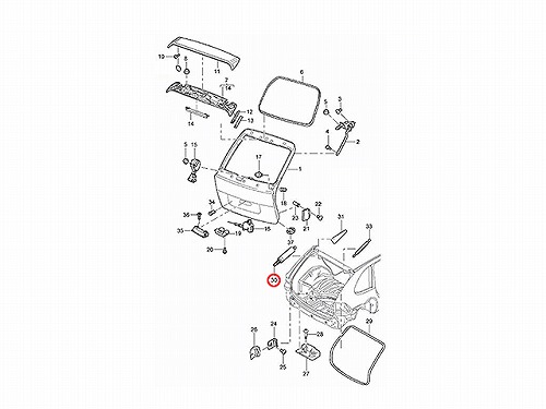 リアゲートダンパー(テールゲートショック) Porsche(ポルシェ) [95551255006]