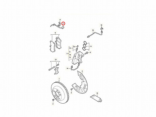 ブレーキパッドセンサー(ディスクパッドセンサー) フロント Porsche(ポルシェ) [95561236552]
