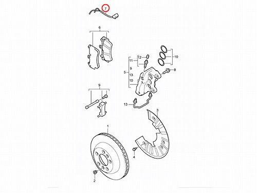 ブレーキパッドセンサー(ディスクパッドセンサー) フロント VW(フォルクスワーゲン) [95561236560]