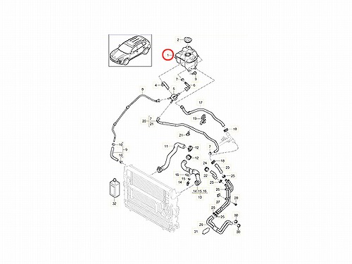 ラジエターリザーバーサブタンク(サブタンク) PORSCHE(ポルシェ) [95810615102]