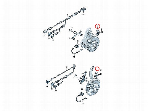 ABSセンサー(スピードセンサー) 左右共通 VW(フォルクスワーゲン) [95860640502]