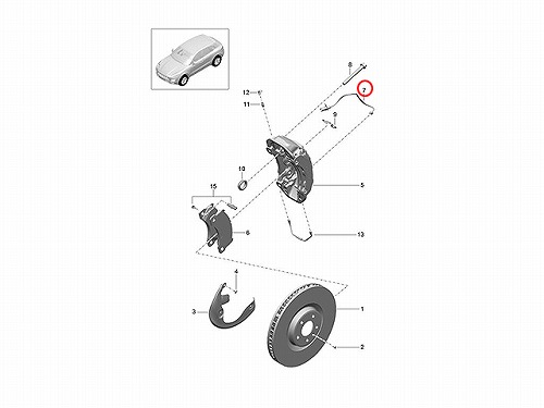 ブレーキパッドセンサー(ディスクパッドセンサー) フロント Porsche(ポルシェ) [95B907253]