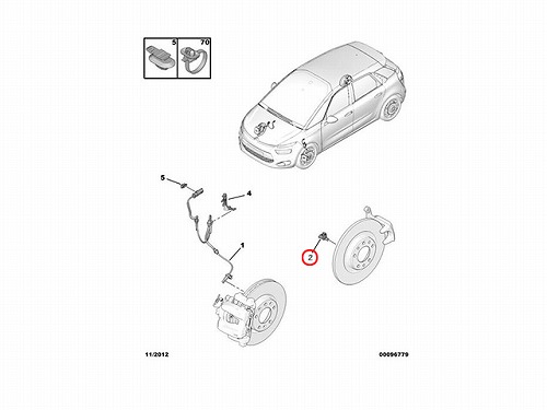 ABSセンサー(スピードセンサー) フロント 左右共通 PEUGEOT(プジョー) [9674852280]