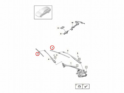 純正 ワイパーブレード 左右セット フロント用 Porsche(ポルシェ) [971998002]