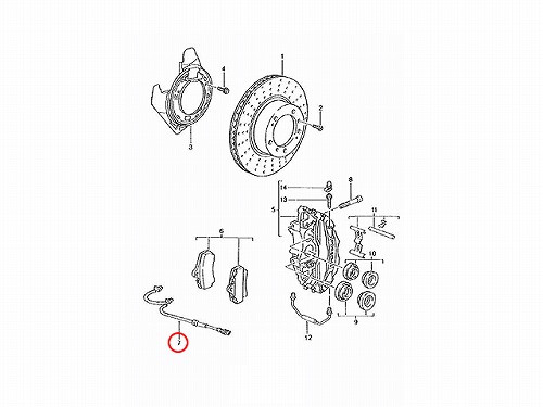 ブレーキパッドセンサー(ディスクパッドセンサー) リア Porsche(ポルシェ) [98661236500]