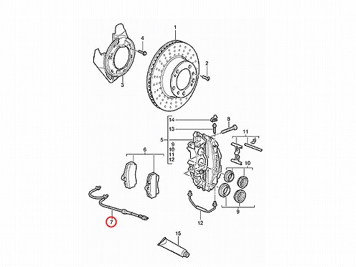 ブレーキパッドセンサー(ディスクパッドセンサー) リア Porsche(ポルシェ) [98761267601]