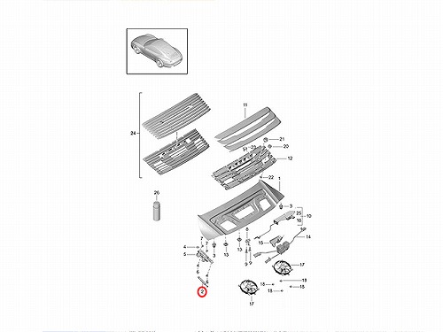 リアゲートダンパー(エンジンフードダンパー) 左右共通 Porsche(ポルシェ) [99151255100]