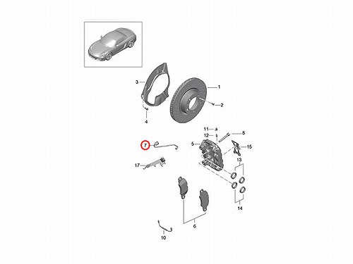 ブレーキパッドセンサー(ディスクパッドセンサー) フロント Porsche(ポルシェ) [99160916100]