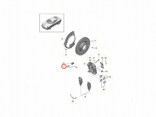 ブレーキパッドセンサー(ディスクパッドセンサー) フロント Porsche(ポルシェ) [99160918100]
