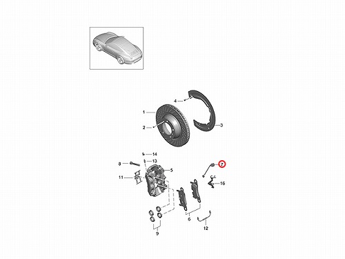ブレーキパッドセンサー(ディスクパッドセンサー) リア Porsche(ポルシェ) [99160918300]