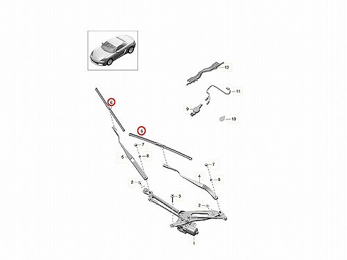 ワイパーブレード 左右セット フロント用 左ハンドル用 Porsche(ポルシェ) [99162890100]