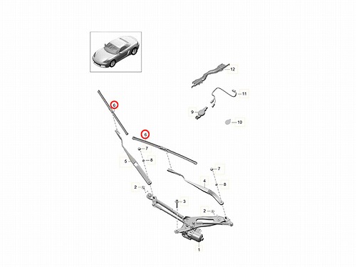 ワイパーブレード 左右セット フロント用 右ハンドル用 Porsche(ポルシェ) [99162890300]