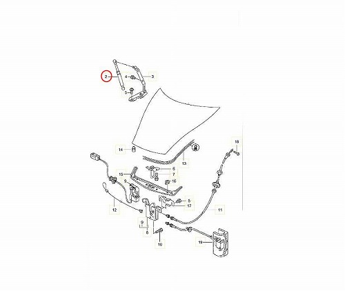 ボンネットダンパー(エンジンフードダンパー) Porsche(ポルシェ) [99651155101]