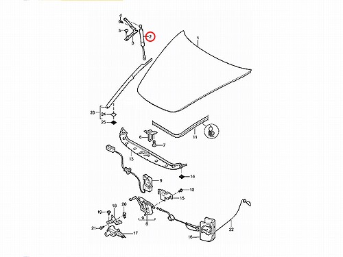 ボンネットダンパー 左右共通 Porsche(ポルシェ) [99751155101]
