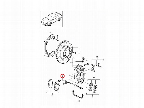 ブレーキパッドセンサー(ディスクパッドセンサー) リア PORSCHE(ポルシェ) [99761275400]