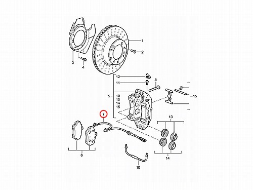 ブレーキパッドセンサー(ディスクパッドセンサー) フロント 左側 Porsche(ポルシェ) [99761275500]