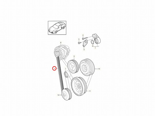 ファンベルト(Vベルト) Porsche(ポルシェ) [9A110221601]