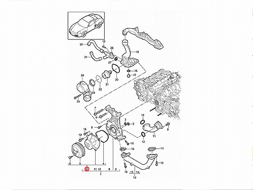 ウォーターポンプ Porsche(ポルシェ) [9A110604802]