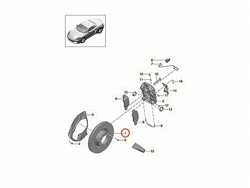 ブレーキローター(ディスクローター) フロント Porsche(ポルシェ) [9P1615301A]