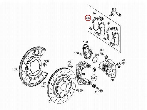 ブレーキパッド(ディスクパッド) リア brembo製 メルセデスベンツ [P50117N]