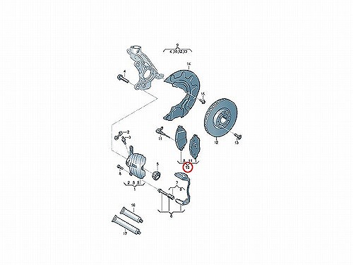 ブレーキパッド(ディスクパッド) フロント brembo製 AUDI(アウディ) [P85126N]