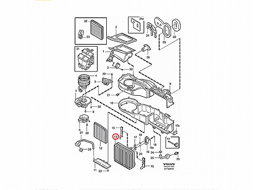 エアコンエバポレーター VOLVO(ボルボ) [V30630696]