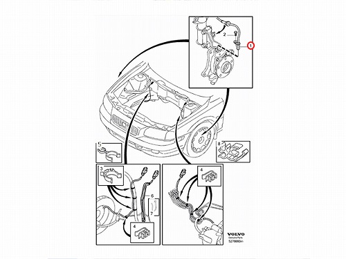 ABSセンサー(スピードセンサー) フロント 左側 VOLVO(ボルボ) [V30773738]