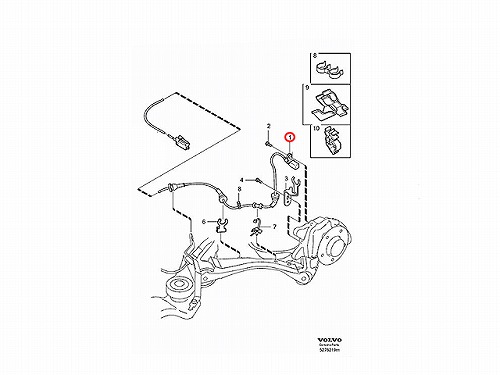 ABSセンサー(スピードセンサー) リア VOLVO(ボルボ) [V30773742]