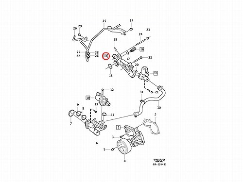 ウォーターフランジ(ウォーターハウジング) VOLVO(ボルボ) [V31422033]