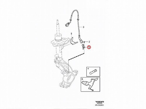 ABSセンサー(スピードセンサー) フロント VOLVO(ボルボ) [V31423572]
