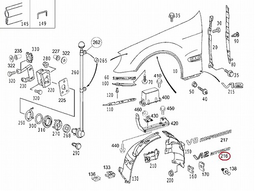 純正 サイドエンブレム V12 BITURBO メルセデスベンツ [enb-v12bi-220]