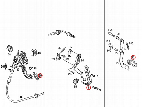 純正 アルミペダル3点セット メルセデスベンツ [mb-pedal3p]