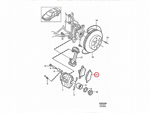 ブレーキパッド(ディスクパッド) フロント MINTEX製 VOLVO(ボルボ) [MDB1614]