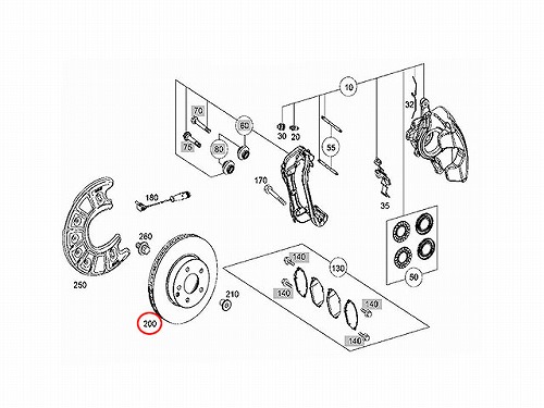 純正 ブレーキローター(ディスクローター) フロント メルセデス