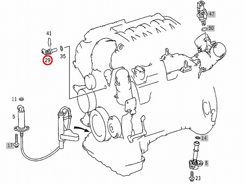 水温センサー(クーラント温度センサー) メルセデスベンツ R129 R170