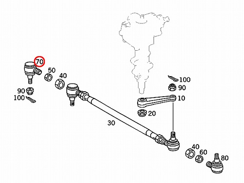 タイロッドエンド 左ねじ メルセデスベンツ Gクラス  G