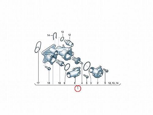 サーモスタット ASSY VW(フォルクスワーゲン) [03C121111H]