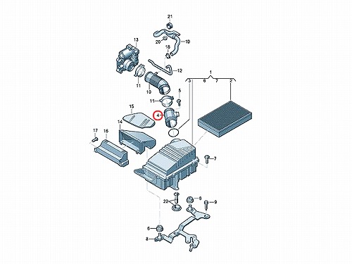 エアマスセンサー(エアフロセンサー) VW(フォルクスワーゲン) [07D906461]