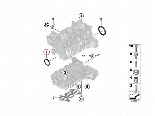 クランクシール(シャフトオイルシール) フロント BMW [11117568264]