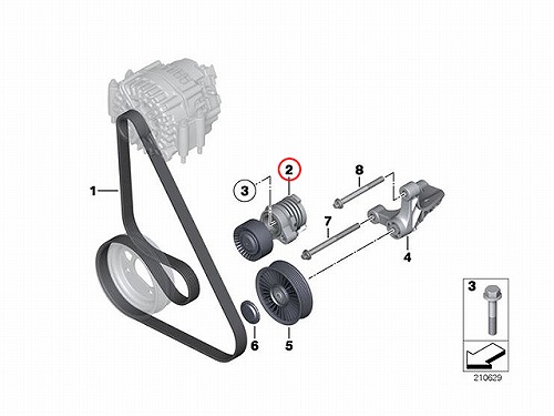 純正 ベルトテンショナー BMW [11287549873]BMW N63(V8) S63(V8) N74