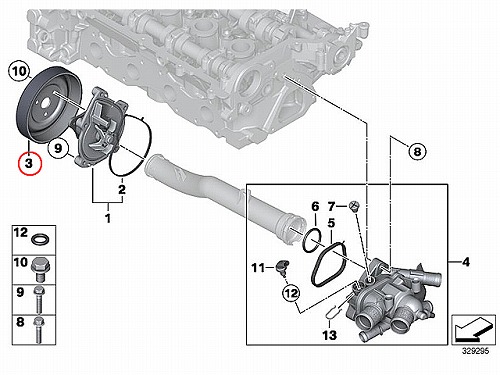 ウォーターポンププーリー(ドライブギア) MINI ミニ R55 R56 R57 R58