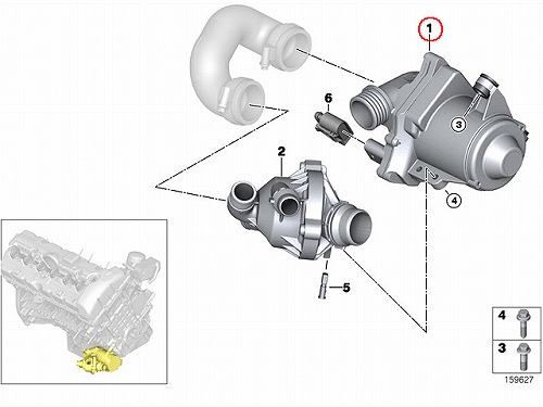 電動 ウォーターポンプ BMW E70 E71 E82 E89 E90 E91 E92 E93 F01 F02