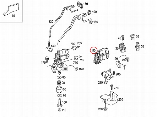 エアサスコンプレッサー&リレーセット メルセデスベンツ エアサス装備