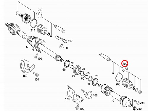 ドライブシャフトブーツキット フロント インナー メルセデスベンツ A