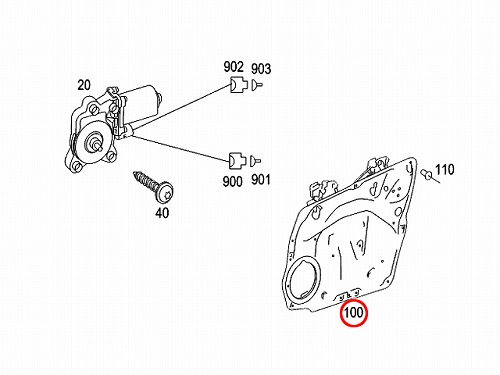 パワーウインドウレギュレーター フロント 右側 メルセデスベンツ A