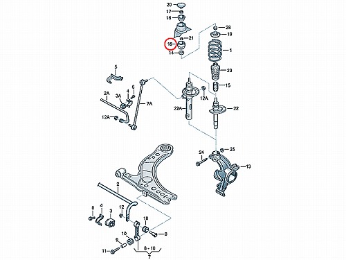 アッパーマウント AUDI(アウディ) A1/S1(8X) A3/S3(8L) TT(8N)