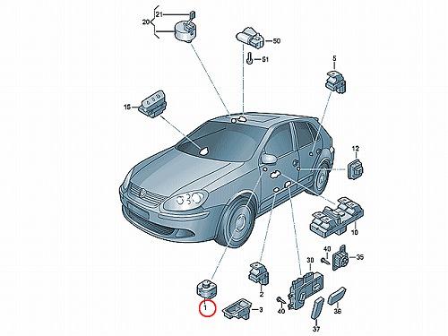 電動ドアミラー調整スイッチ VW(フォルクスワーゲン) イオス(1F