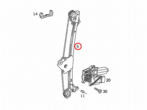 パワーウインドウレギュレーター リア 左側 メルセデスベンツ Eクラス